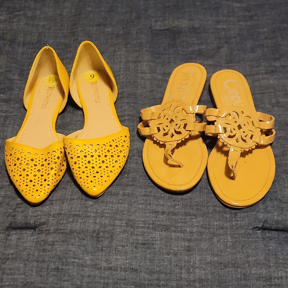 Restricted Yellow Flats and Sandals Set